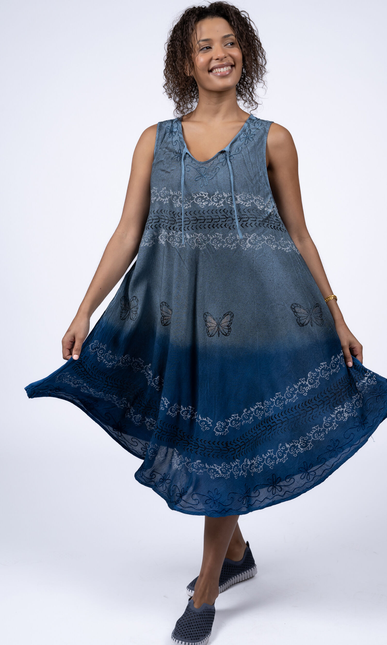 Sleeveless Tie-Dye Umbrella Dress Image 2