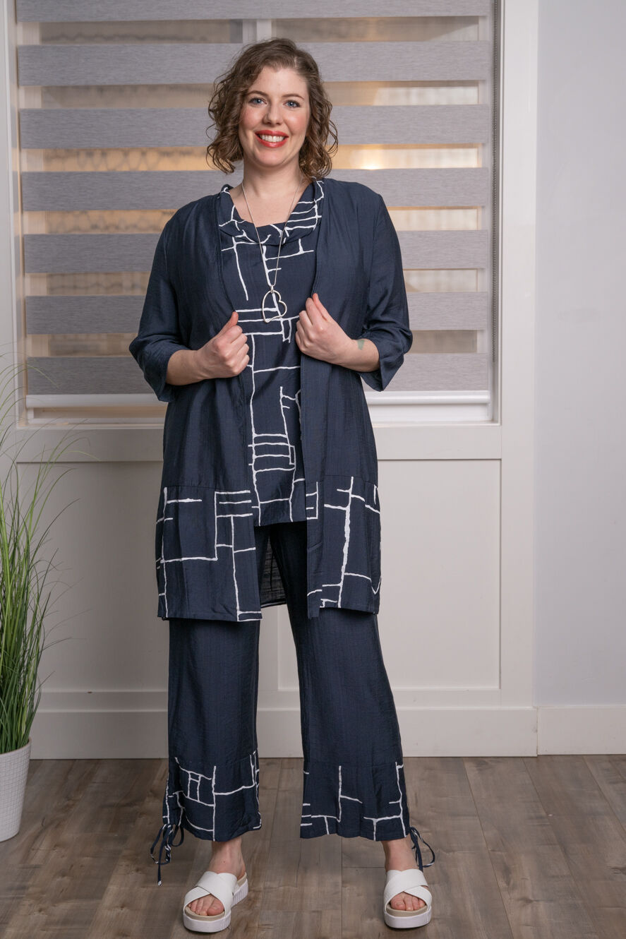 Open Front Geo Print Cardigan Image 2