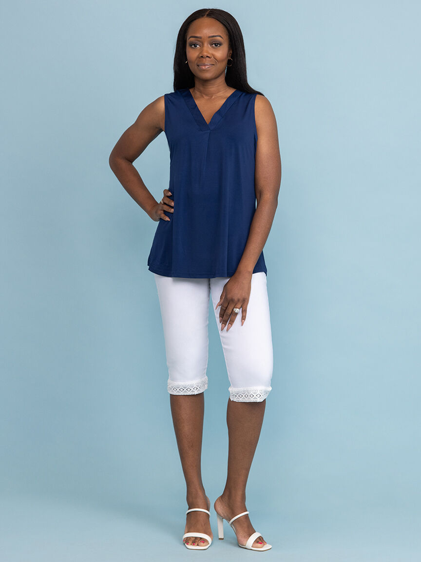 Classic Sleeveless V-Neck Top  Image 1