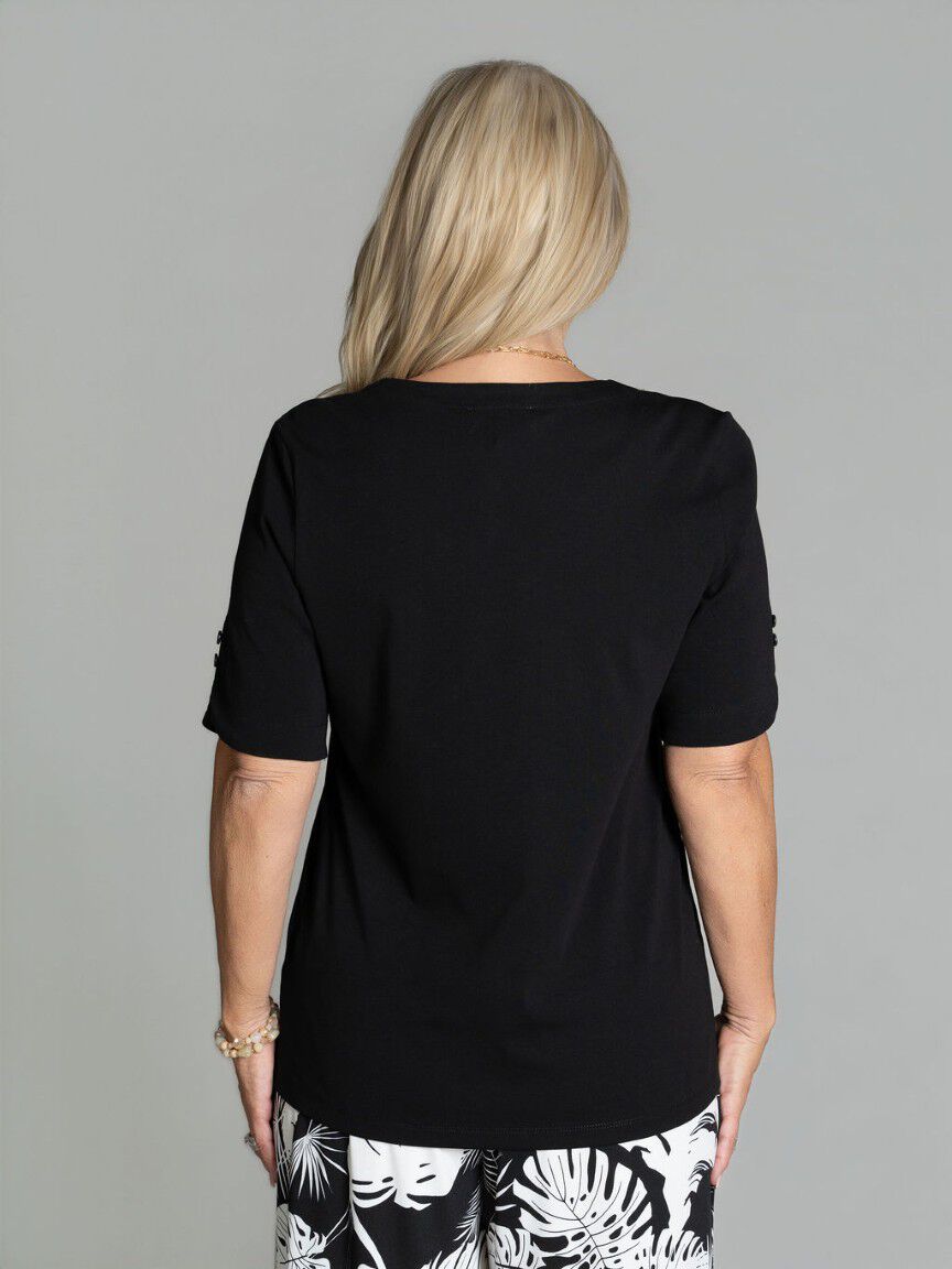 Round Neckline Short Sleeve Top Image 3