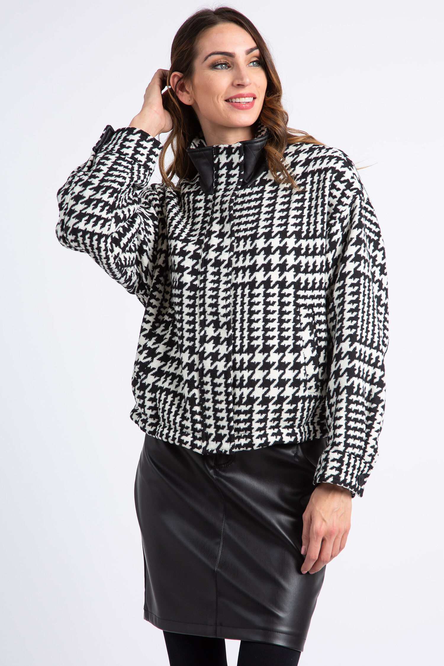 Houndstooth Bomber Jacket Image 1