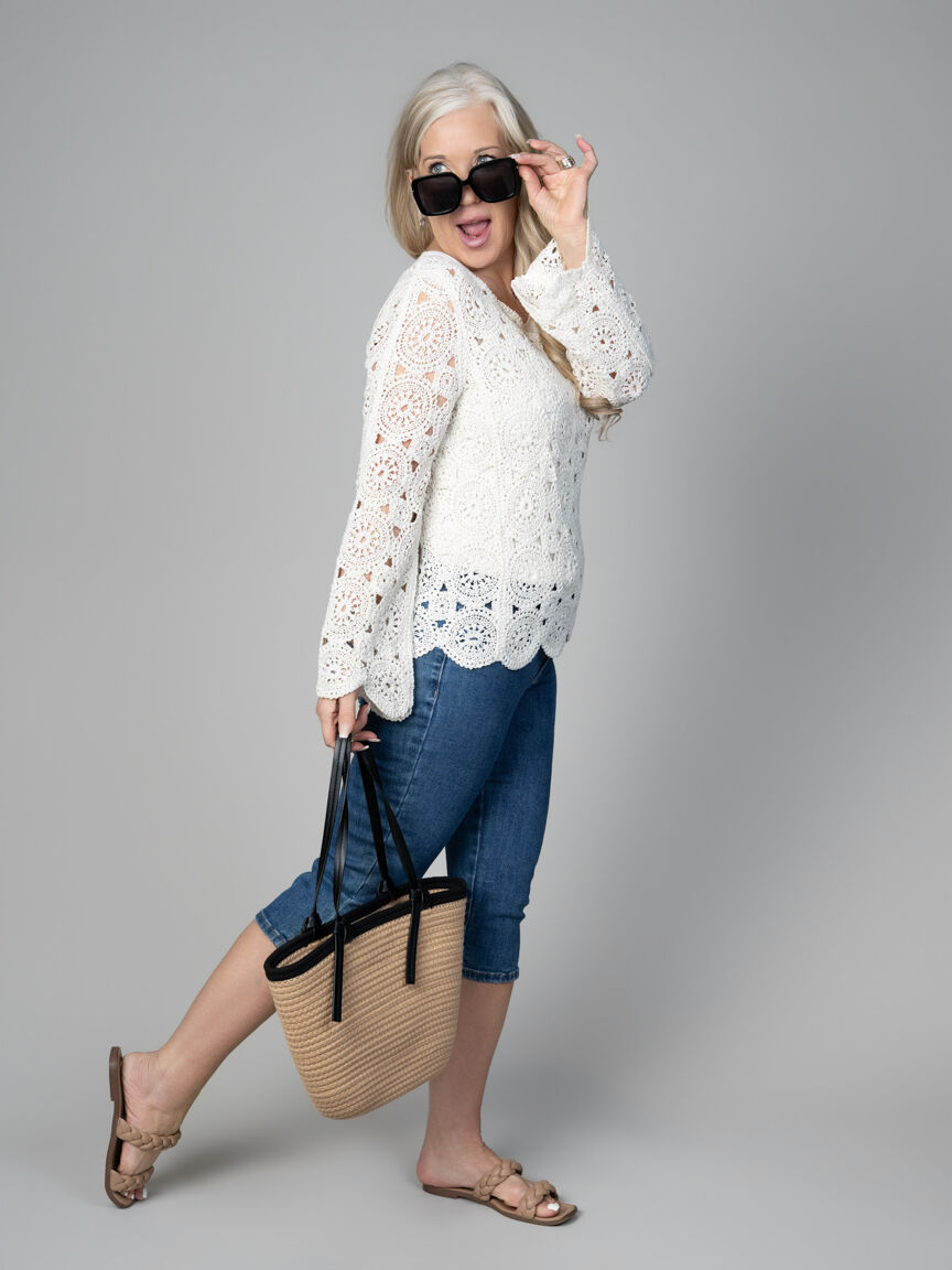 Alexane Slim Leg Denim Capri