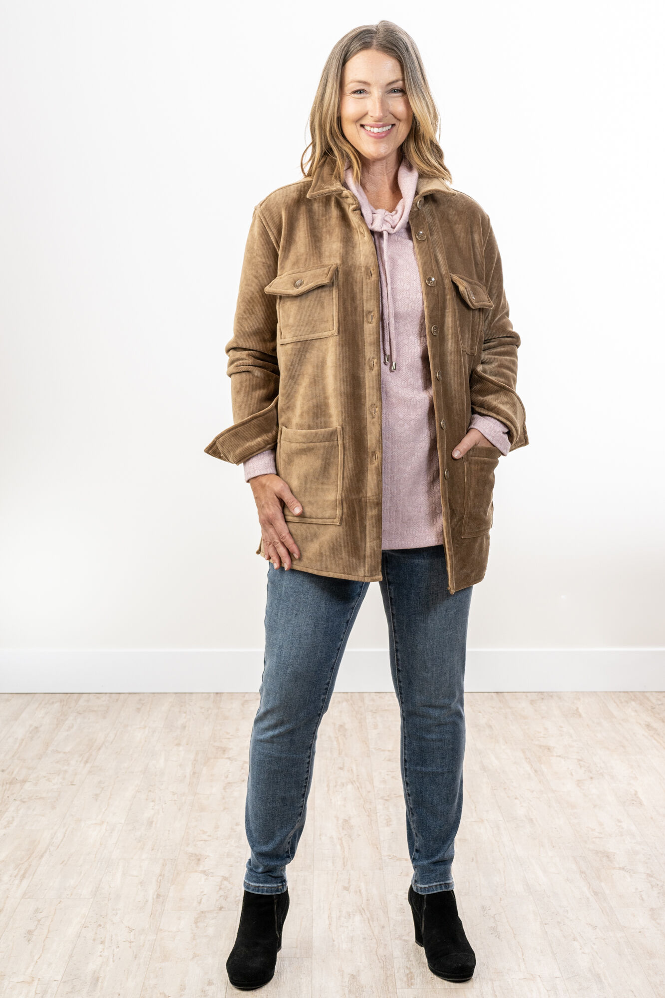 Brown Country Velvet Shacket Image 3