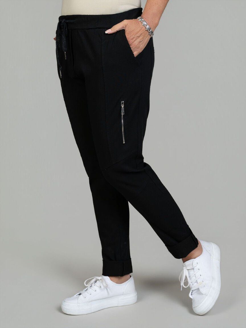 Pull-On Lurex Drawstring Cargo Pants