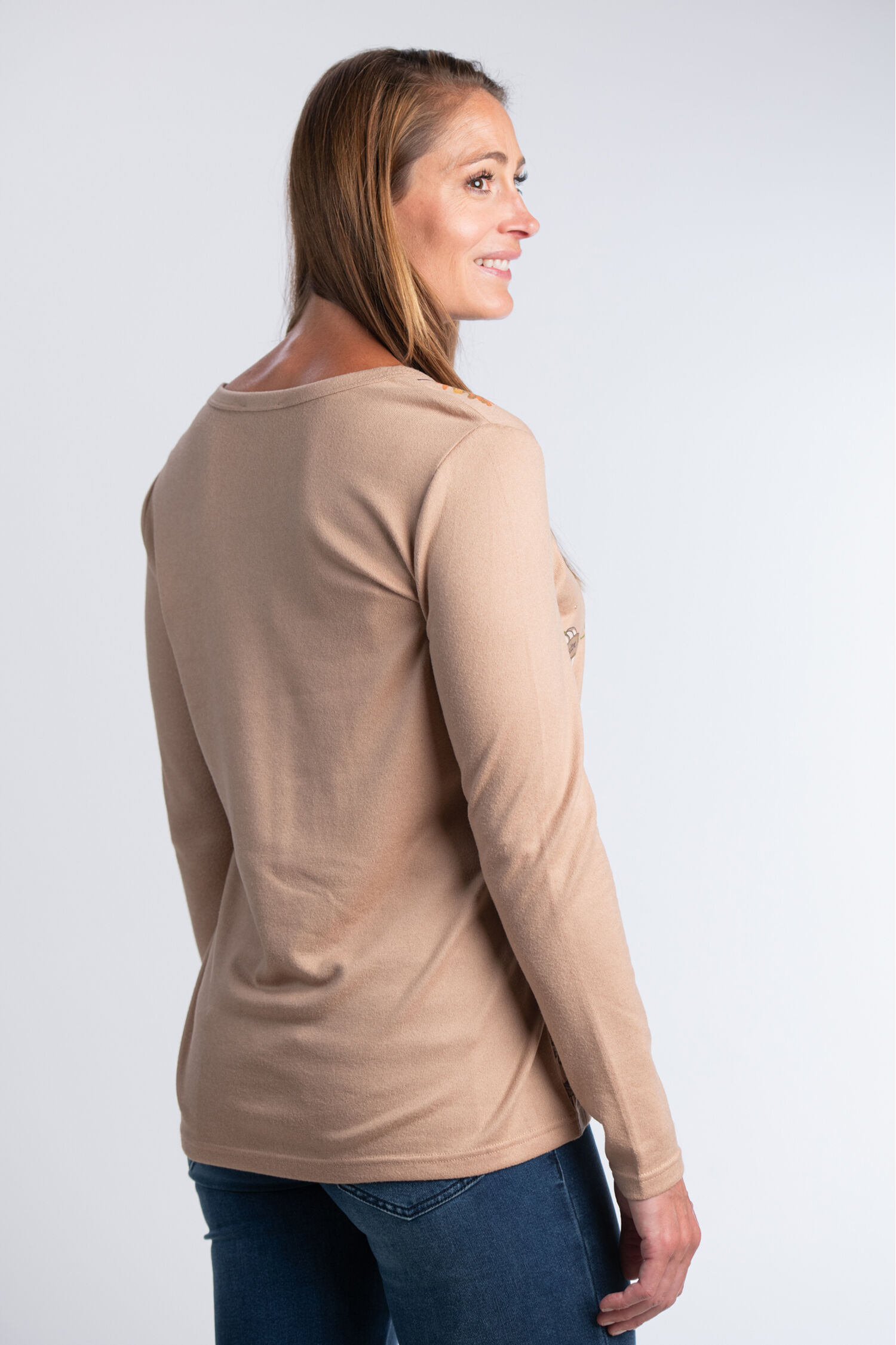 Scarves & Leaves Long Sleeve Top  Image 2