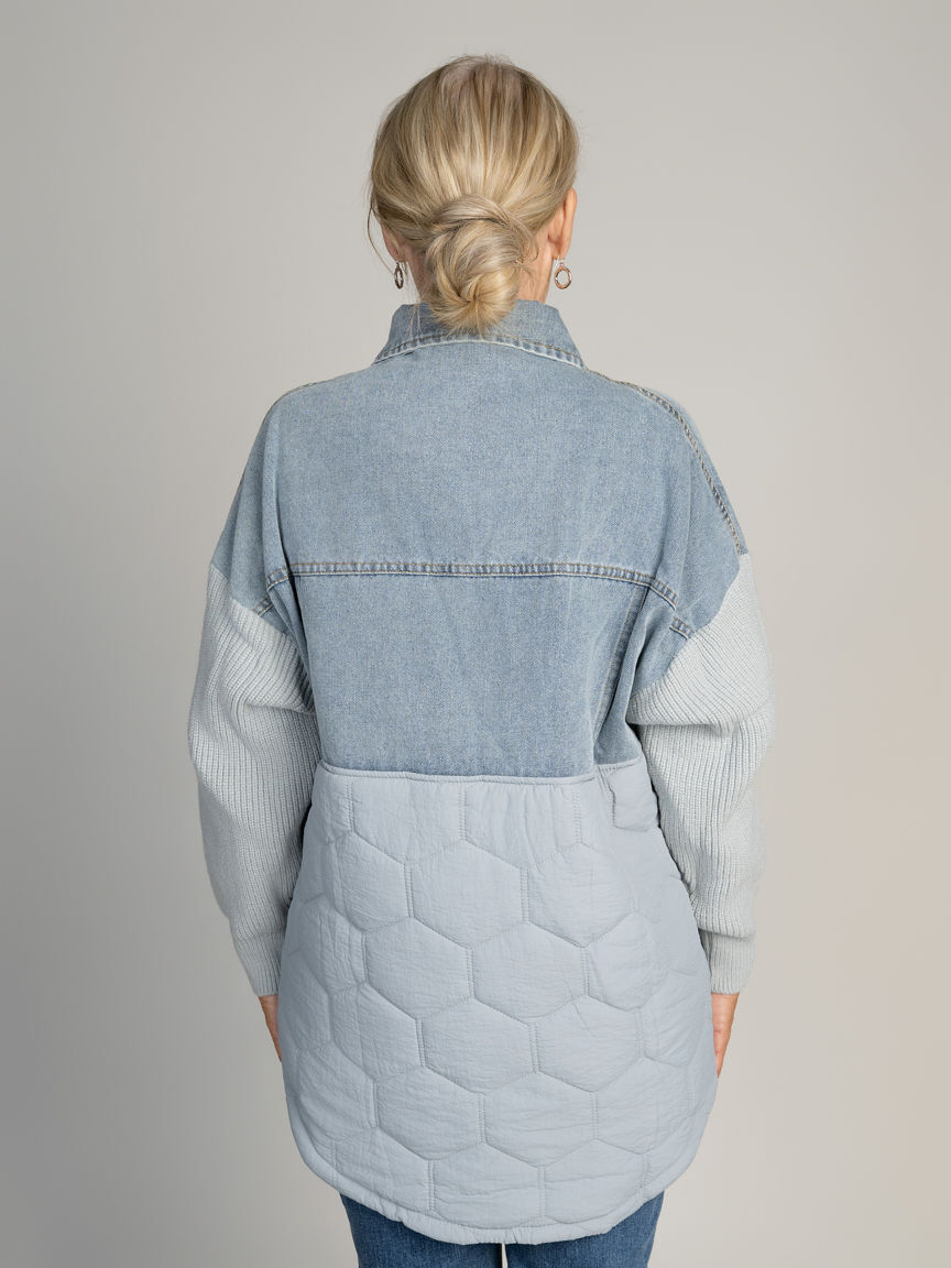 Mixed Media Denim Jacket