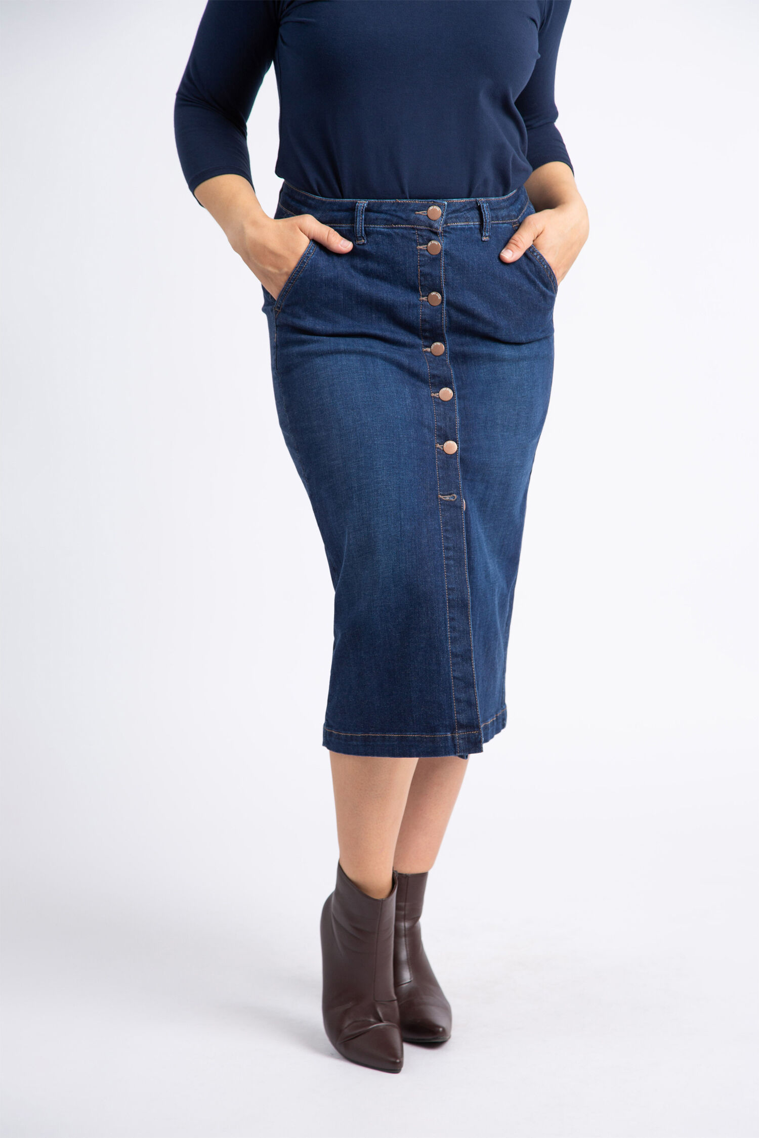 Daisy Long Denim Skirt  Image 1