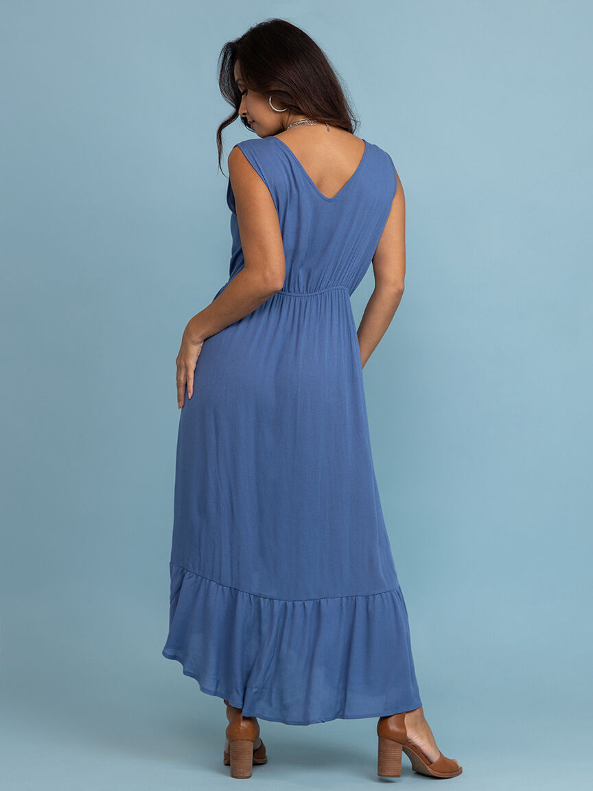Crinkle Ruffle Trim Maxi Dress  Image 3