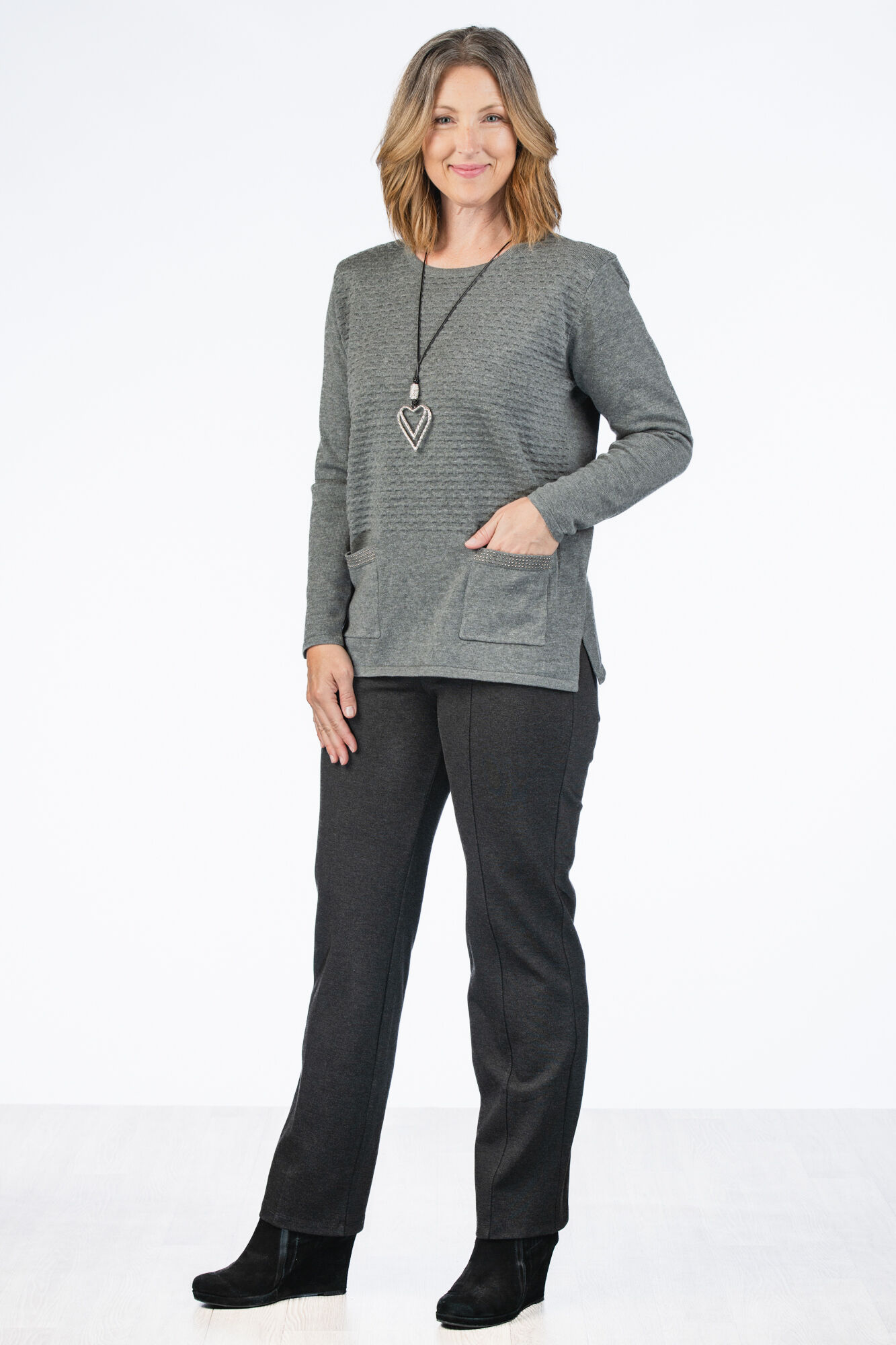 Silver Rhinestone Pocket Sweater Image 4