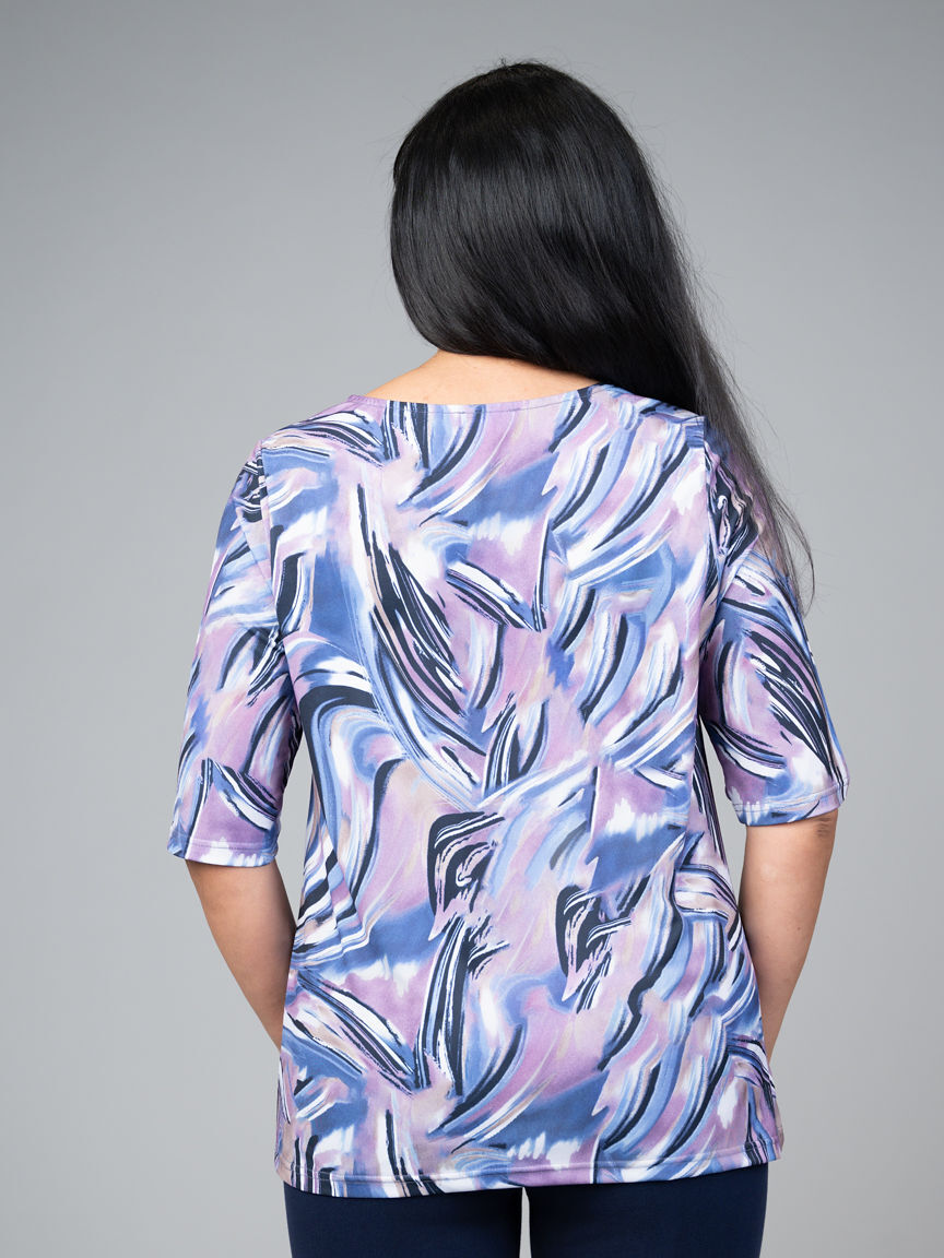 3/4 Sleeve Top With Twist Knot