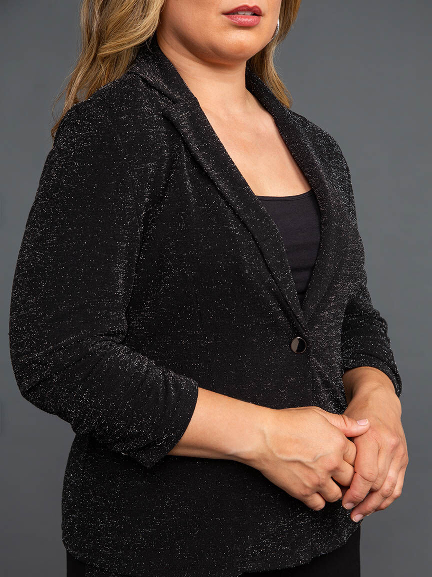 Sparkly &frac34; Sleeve Blazer Image 5