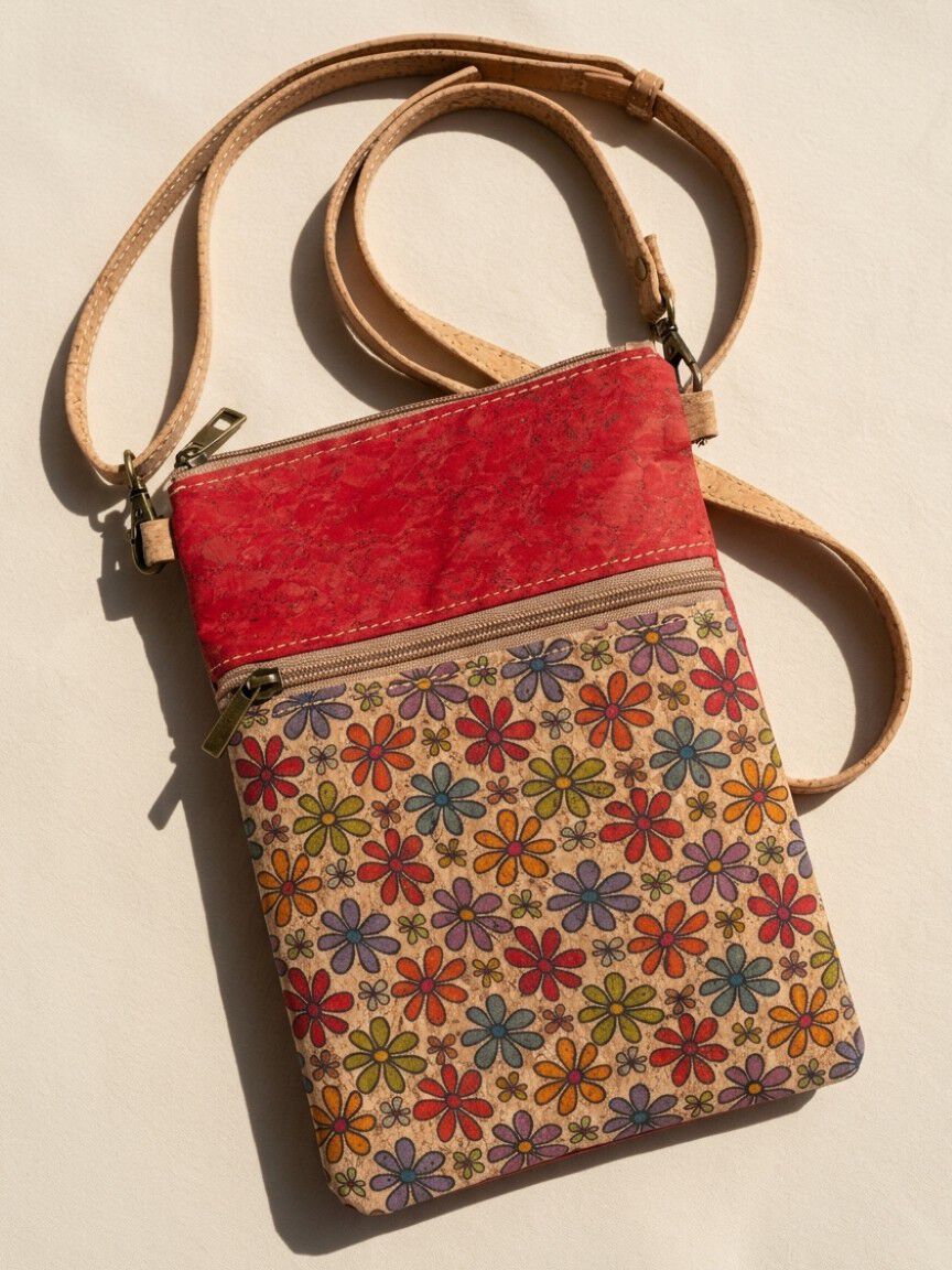 Faux Cork Crossbody Bag
