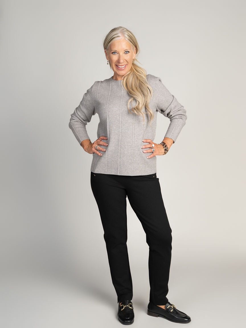 Shadow Rib Pull-On Sweater