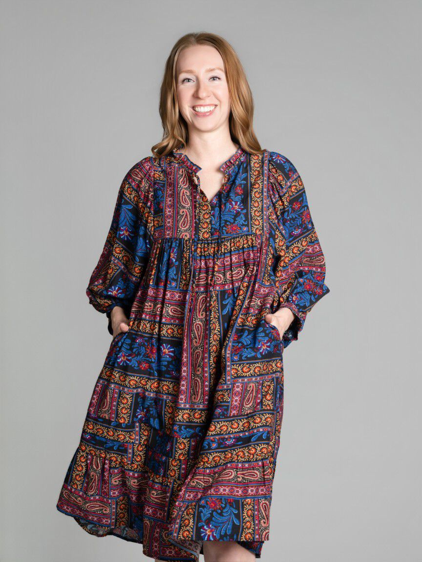 Boho-Inspired Patchwork Dress