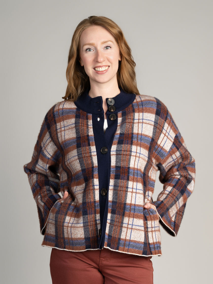 Soft Mock Neck Button Front Cardigan 