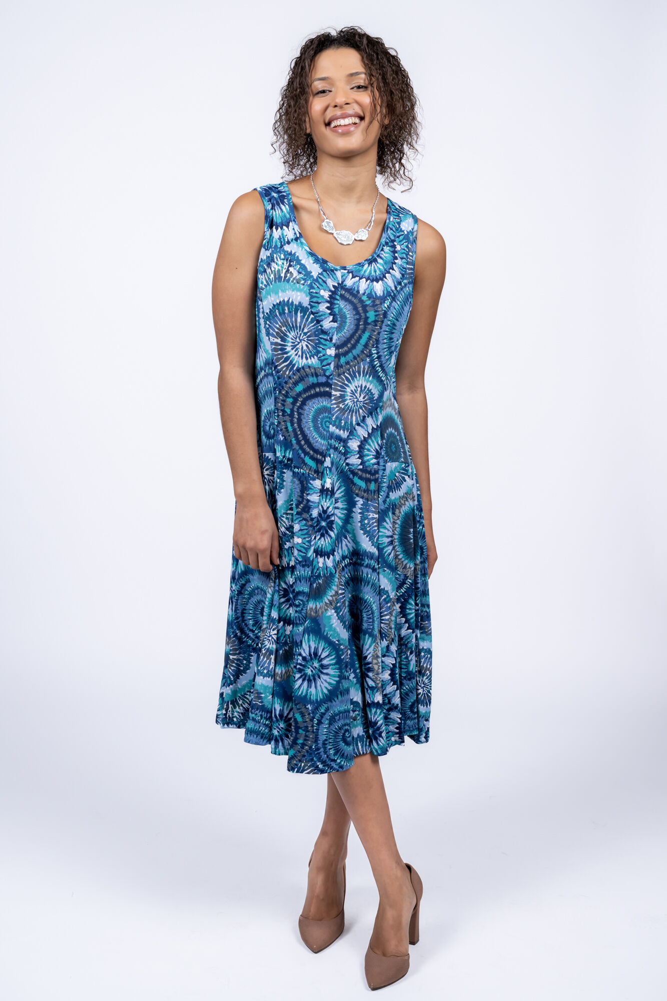 Sleeveless Midi Skater Dress Image 1