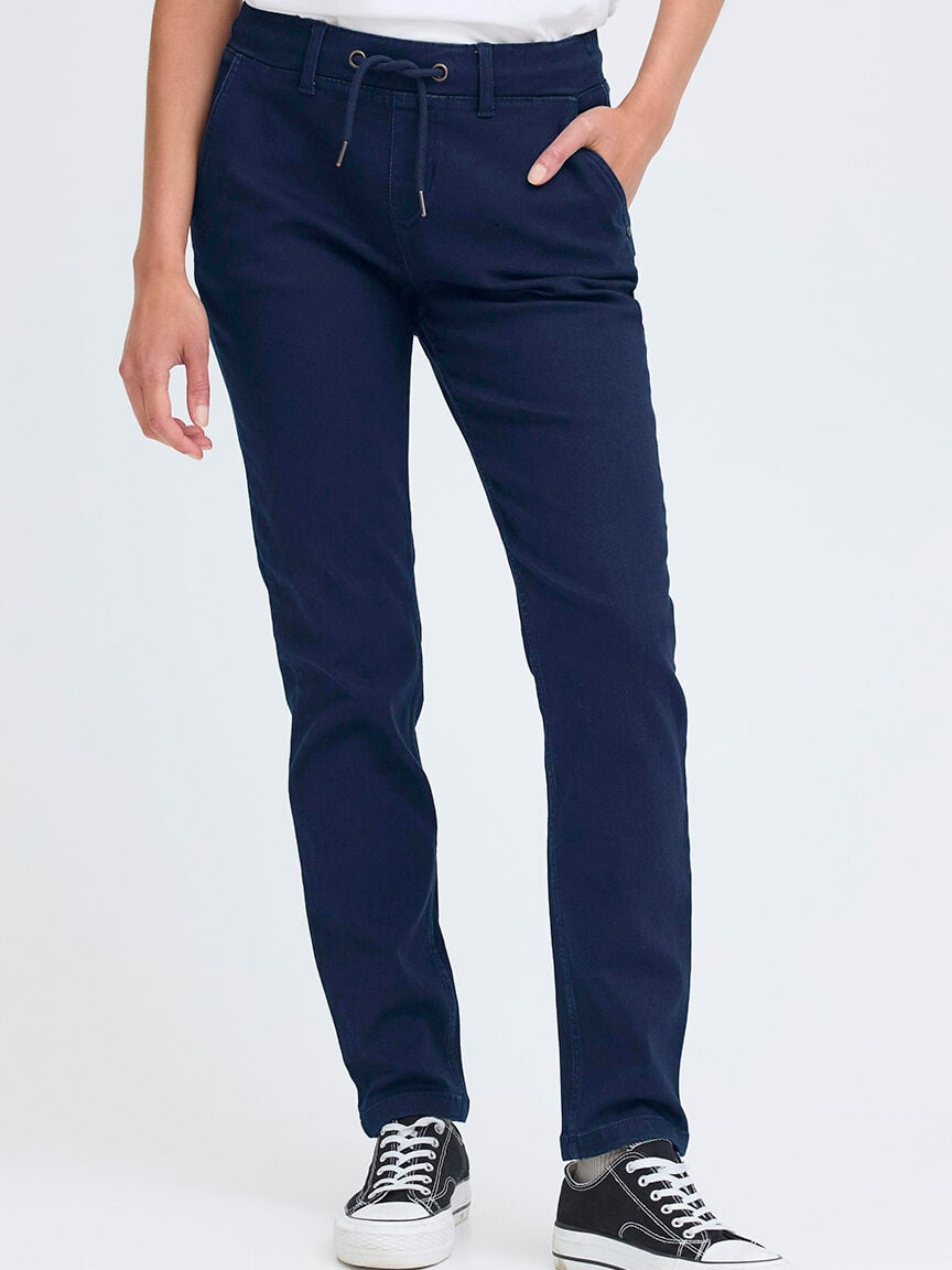 Pull-On Jeans With TIe Waist