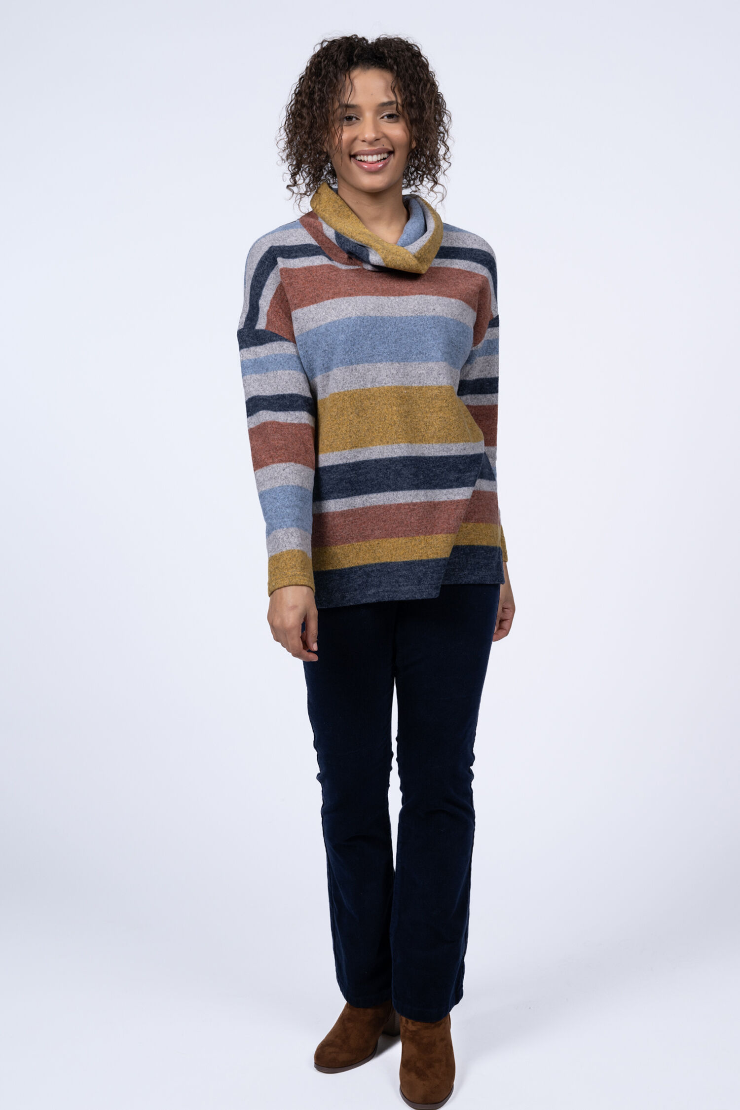 Long Sleeve Striped Turtleneck  Image 3