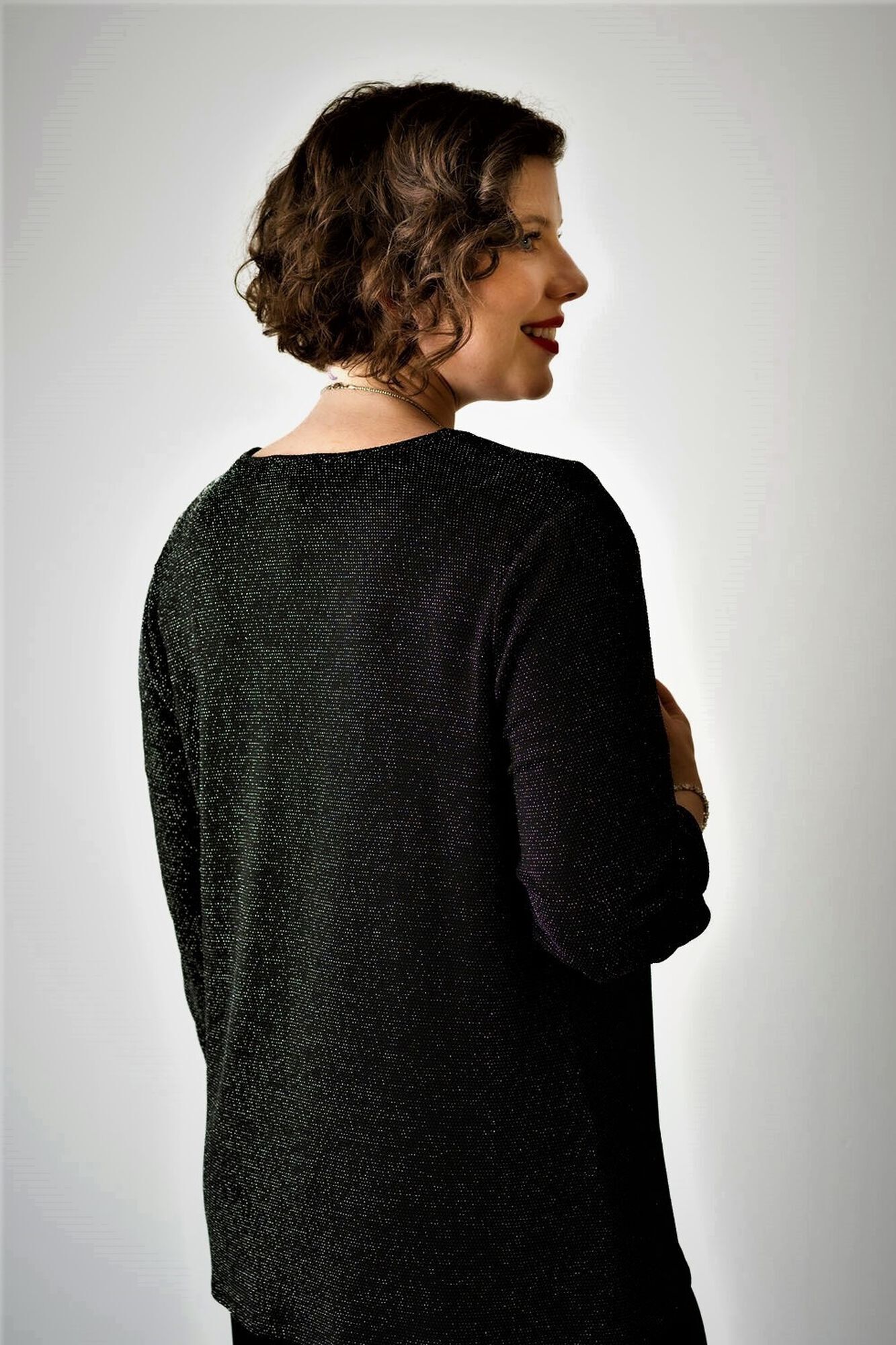Classic Sparkly Rouched Cardigan Image 2