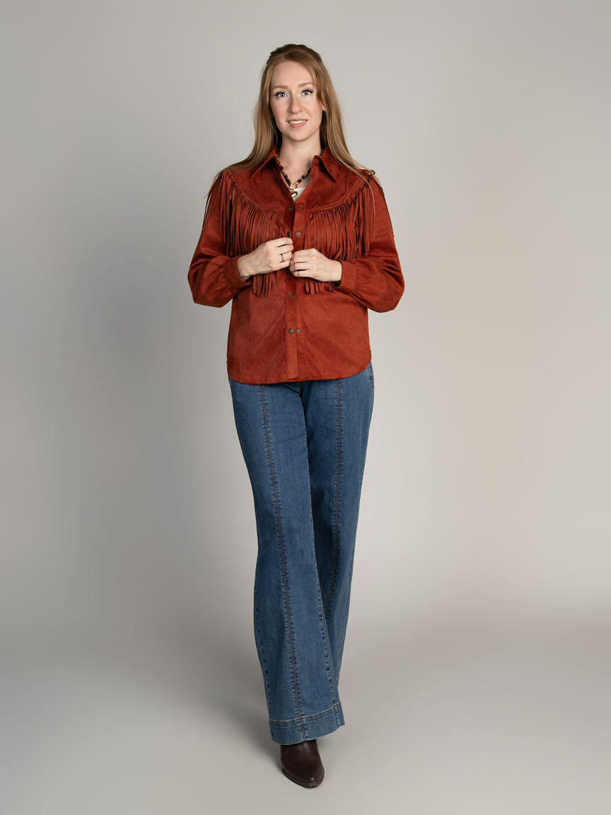 Faux Suede Fringe Jacket