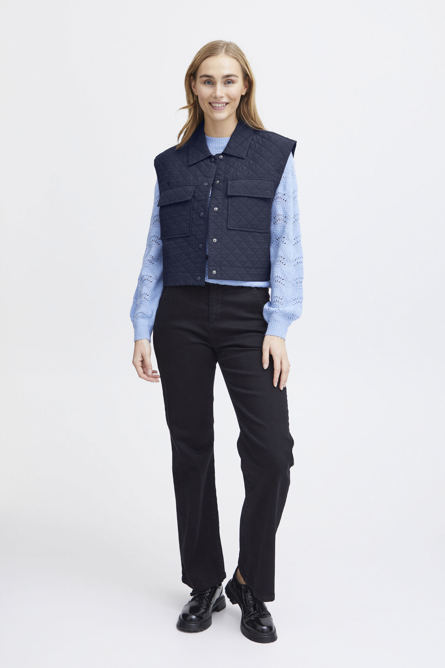 Quilted Snap Vest Image 1