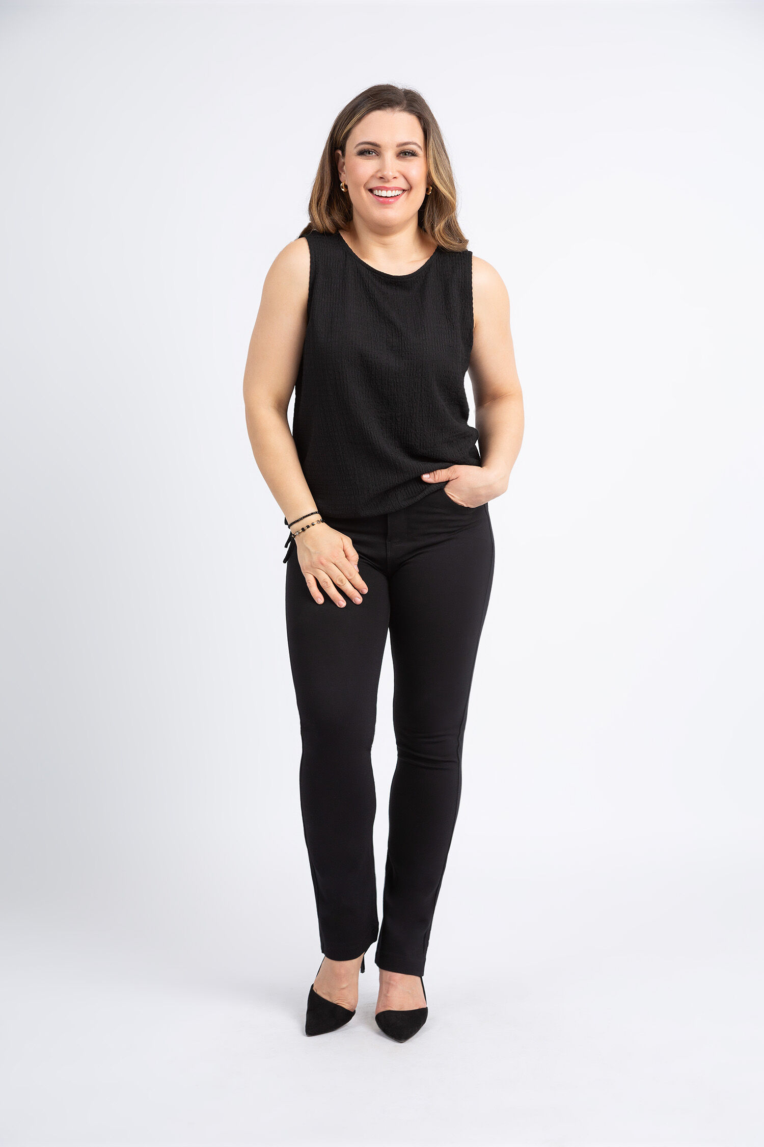 Sleeveless Top w/ Drawstring Hem Image 1