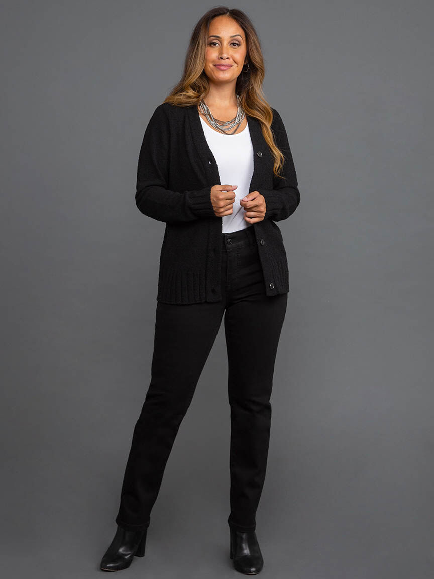 Long Sleeve V Neck Cardigan Image 1