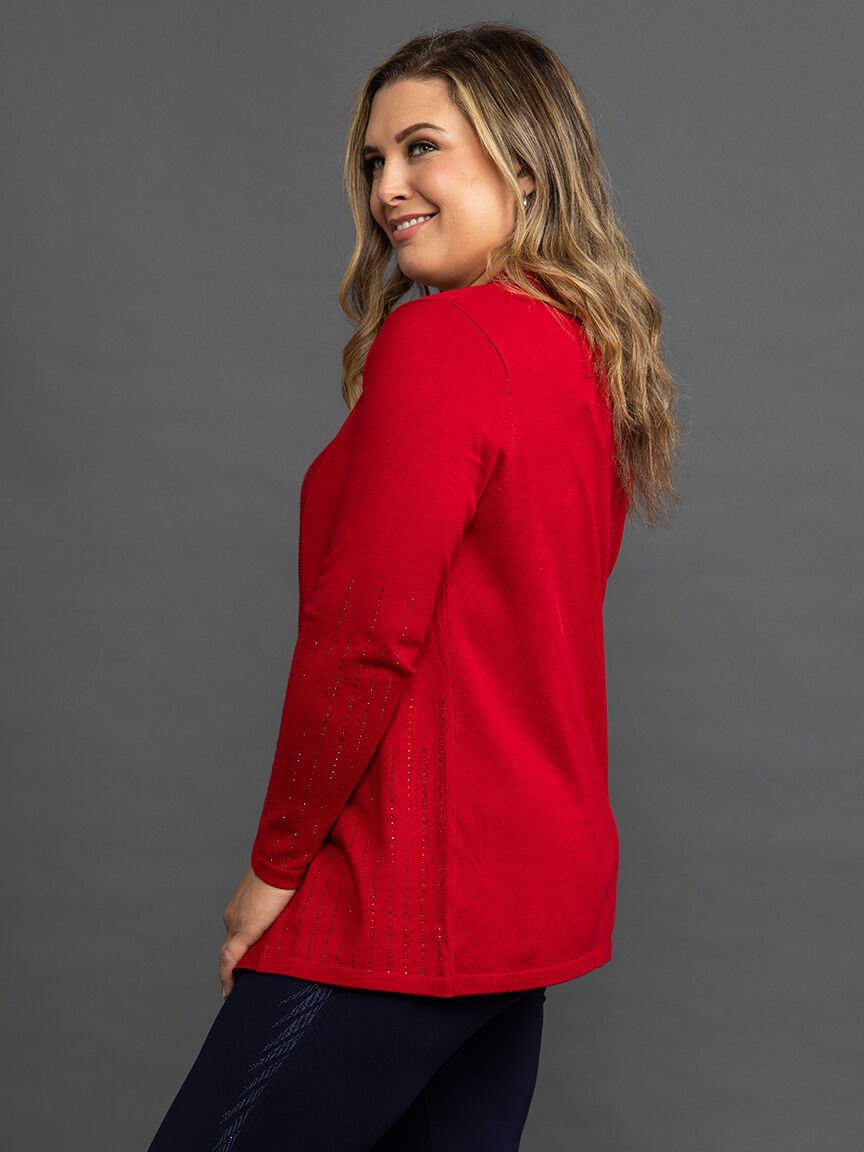 Hot Fix Scalloped Trim Sweater Cardigan  Image 3