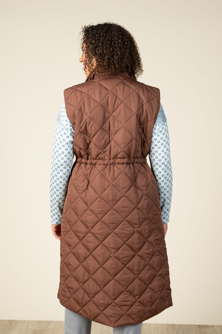 Long Diamond Quilted Vest