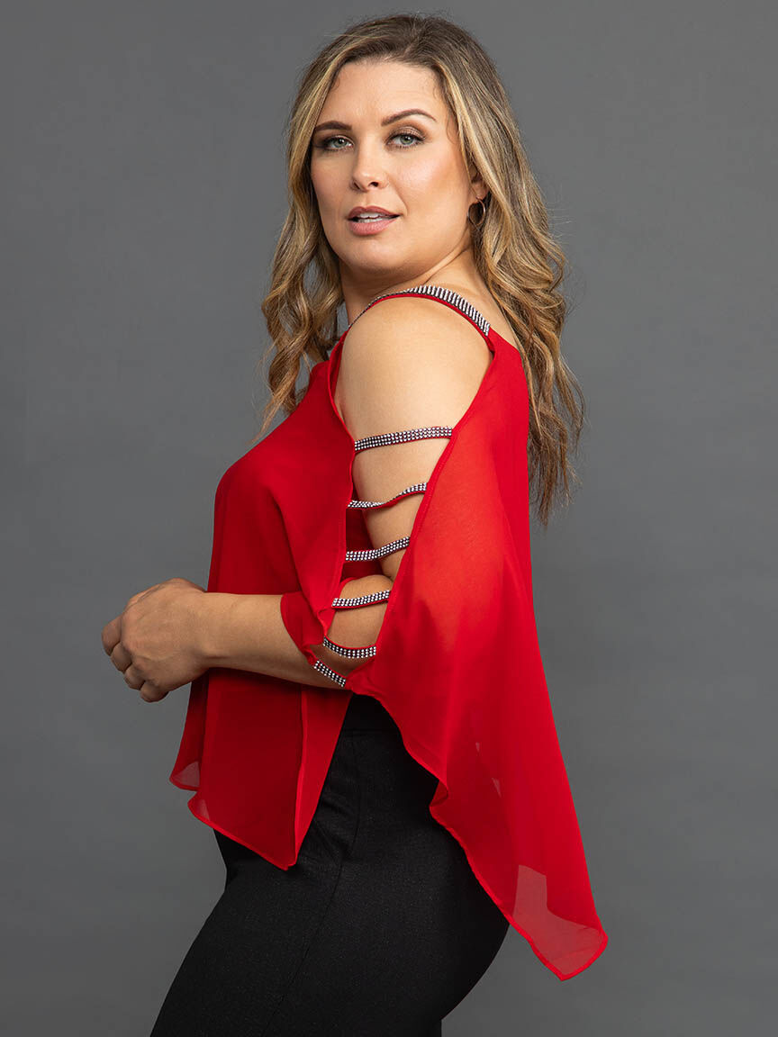 Sleeveless Blouse Jewel Strap Blouse Image 3