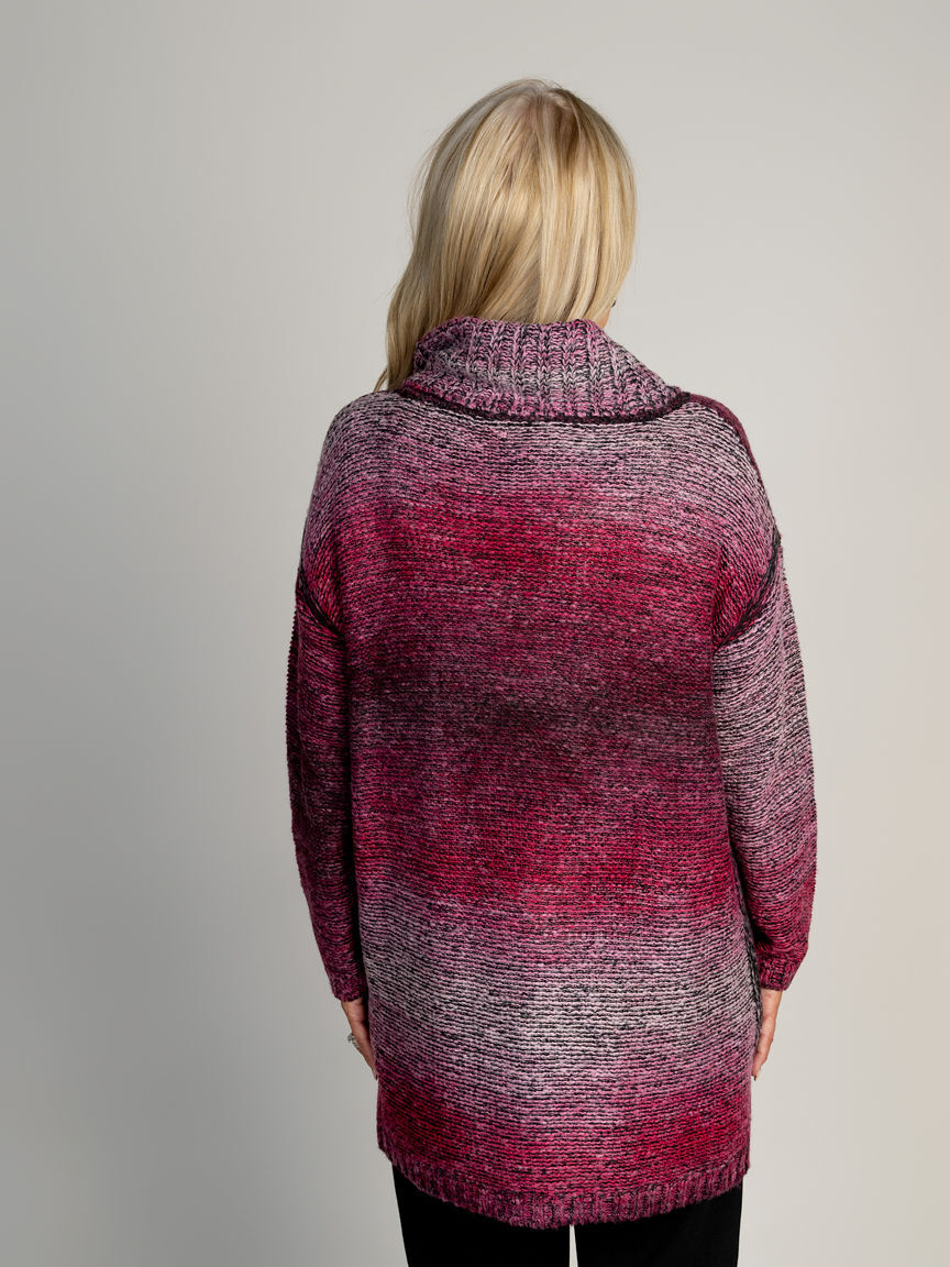 Long Cowl Neck Knit Sweater