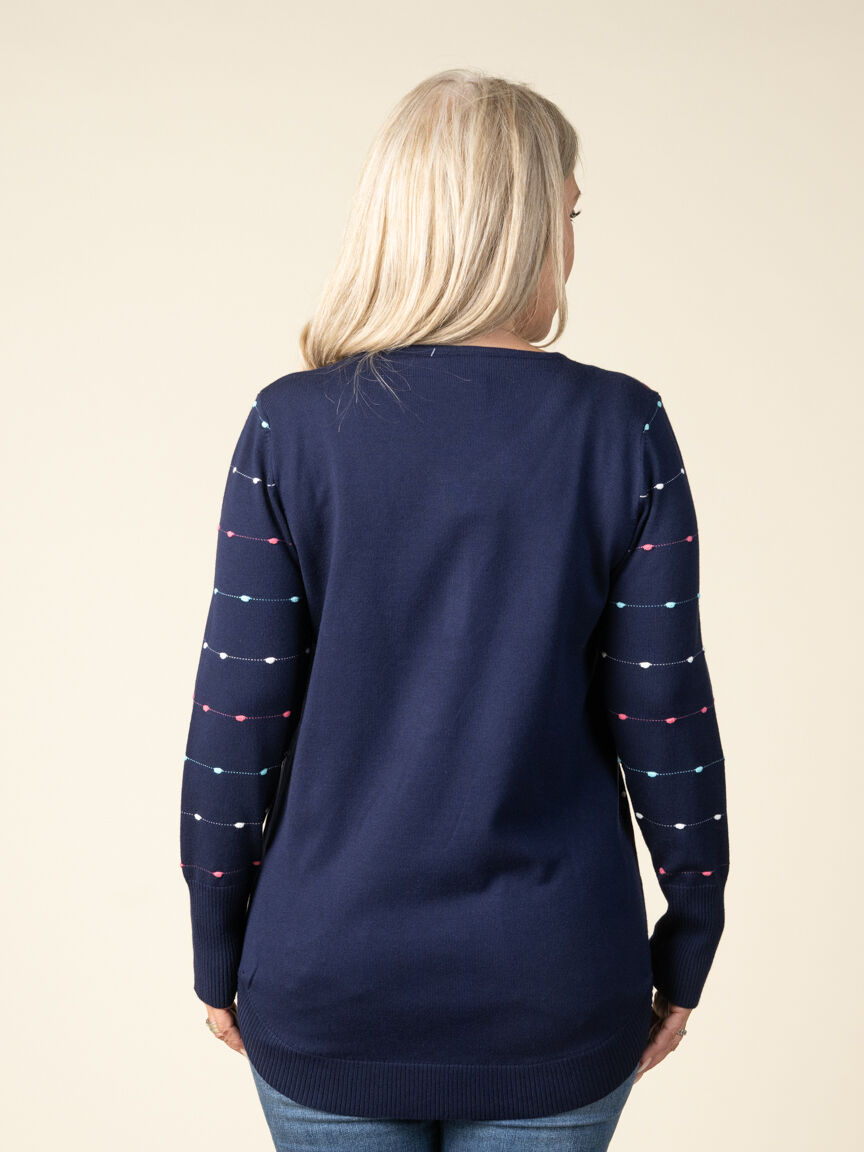 Long Sleeve Zip Neck Knit Image 3