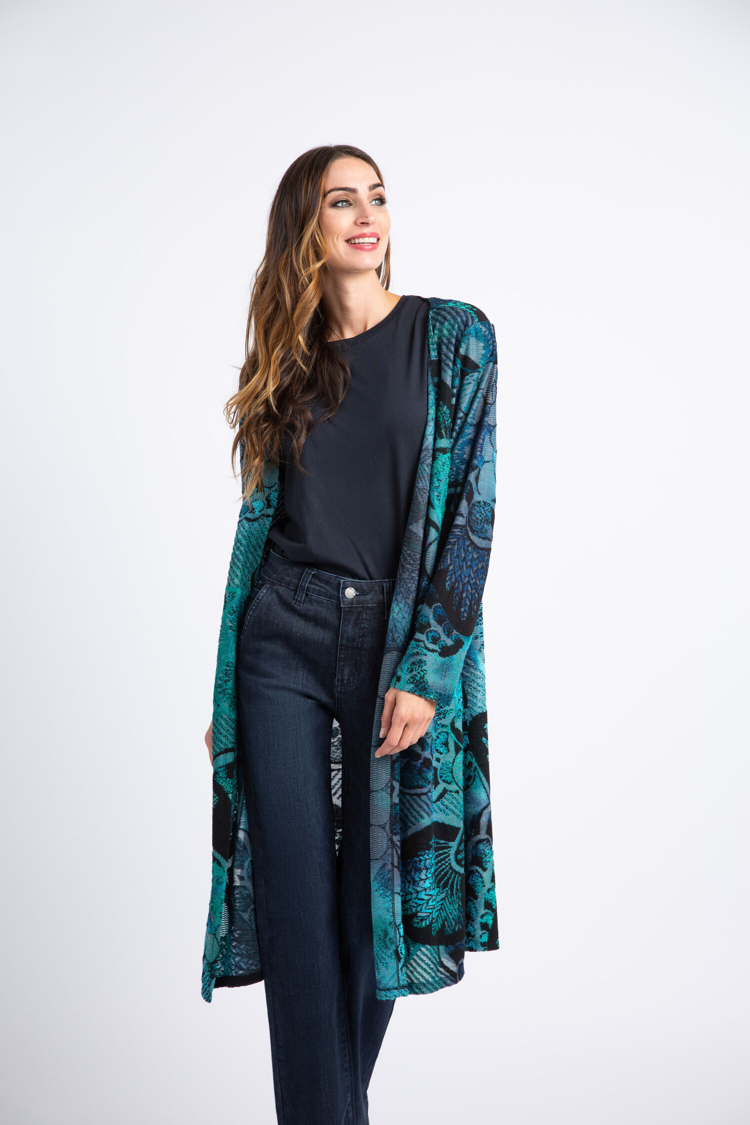 Open Front Long Cardigan Image 1