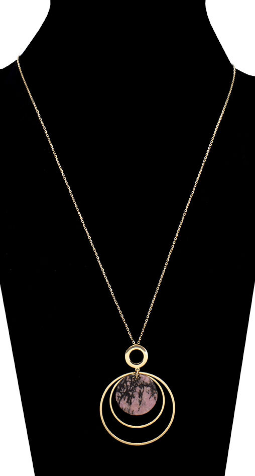 Circle Stone Adjustable Necklace