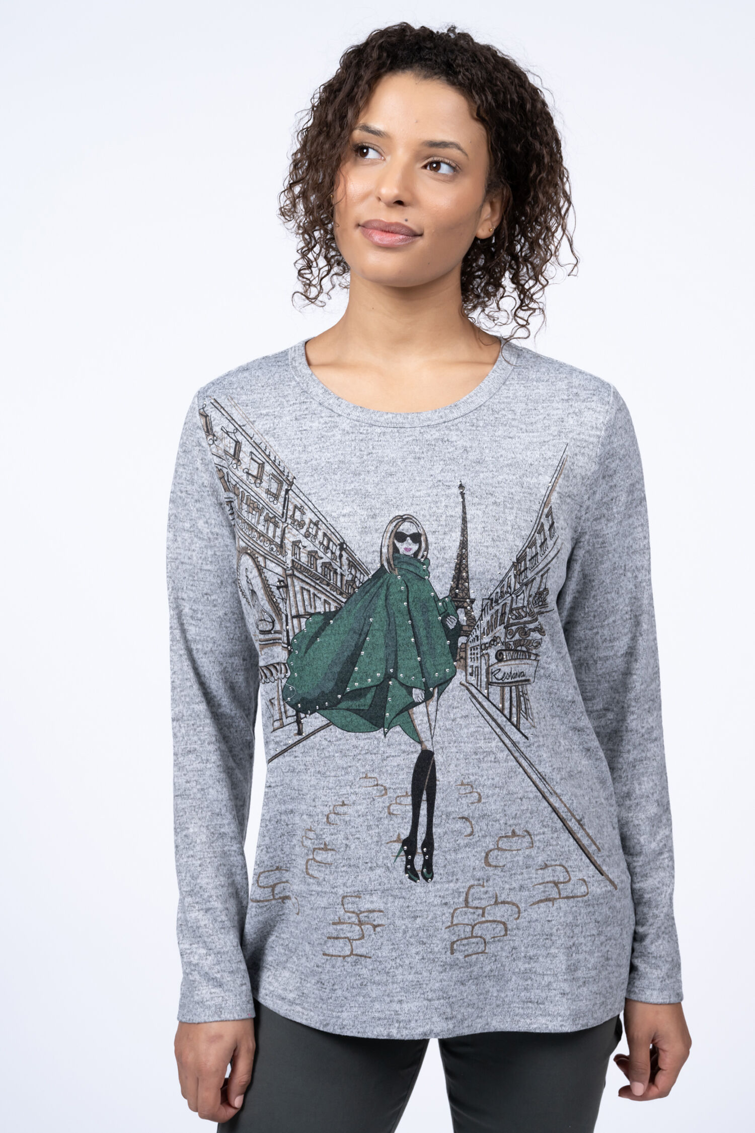 Caped in Paris Long Sleeve Top Image 1