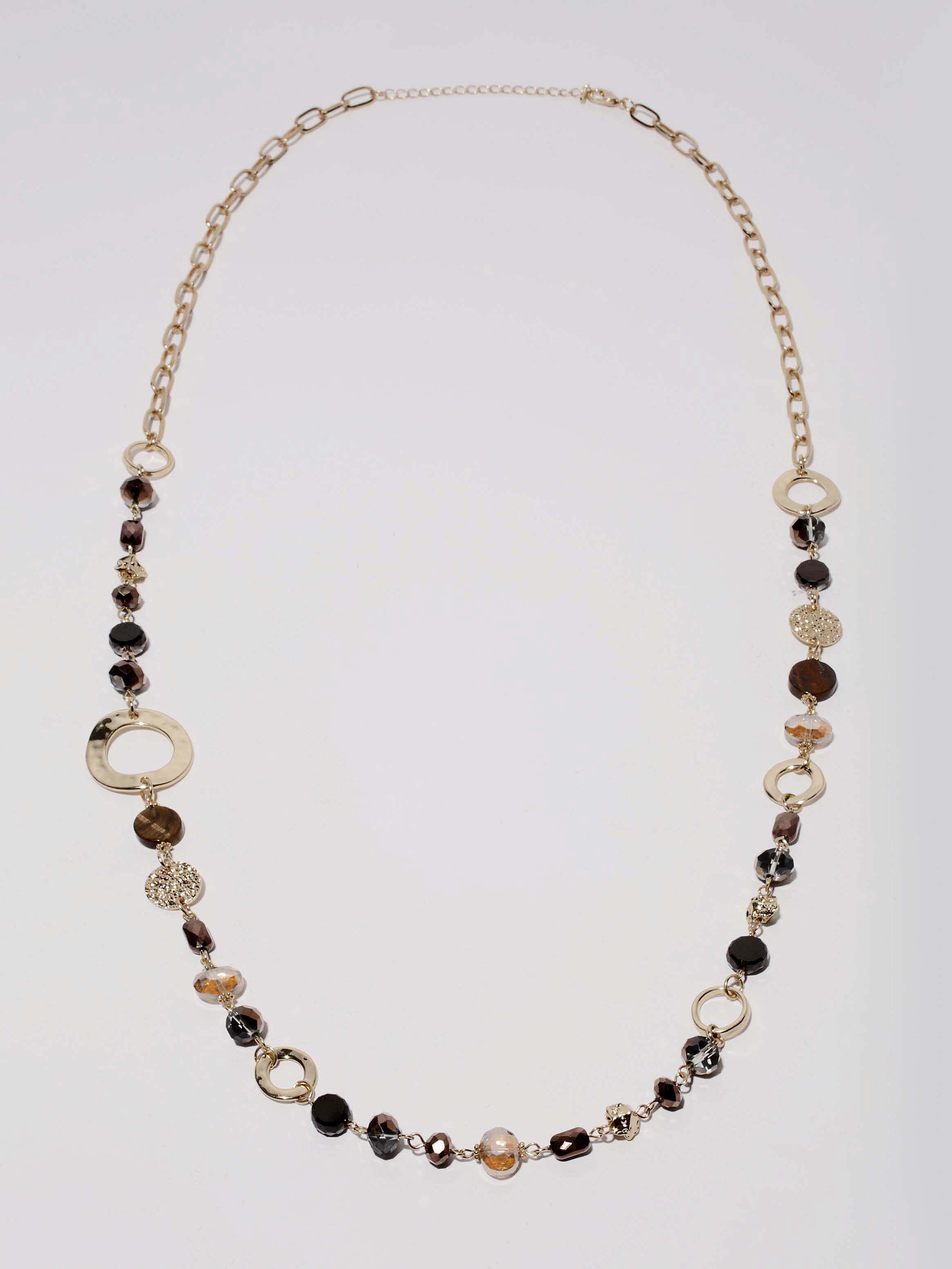 Beads & Stones Long Chain Necklace Set Image 2