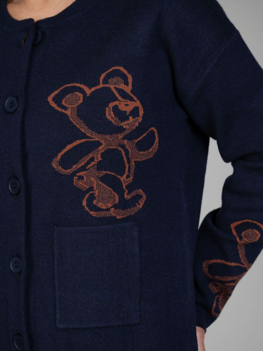 Button Front Bear Cardigan