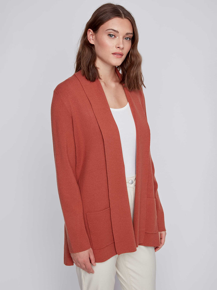 Shawl Collar Long Sleeve Cardigan Image 2