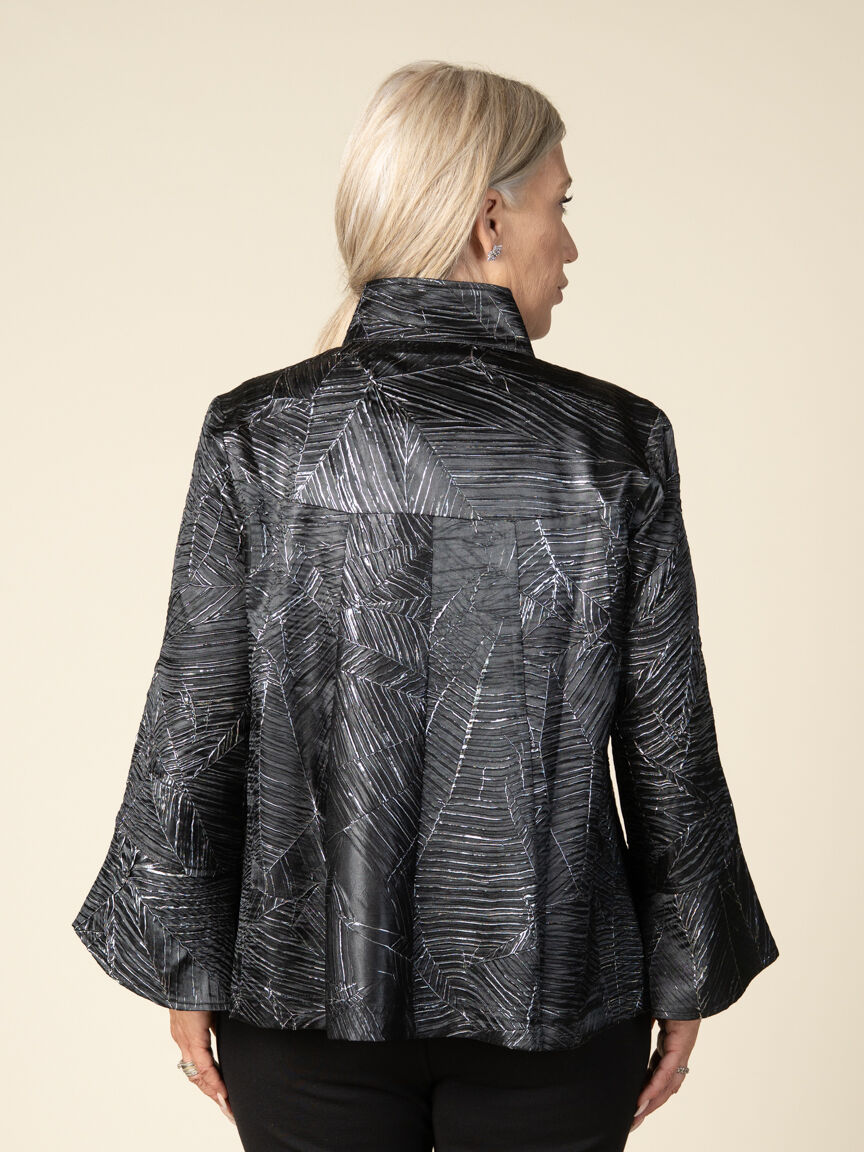 Textured Lightweight Jacket With Buttons Image 6