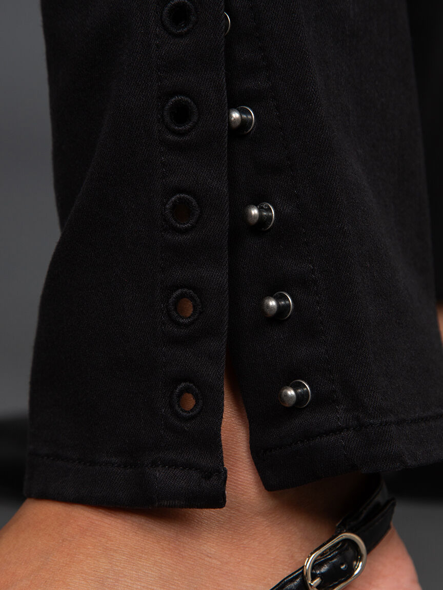 Pull-On Denim Ankle Pants Image 6