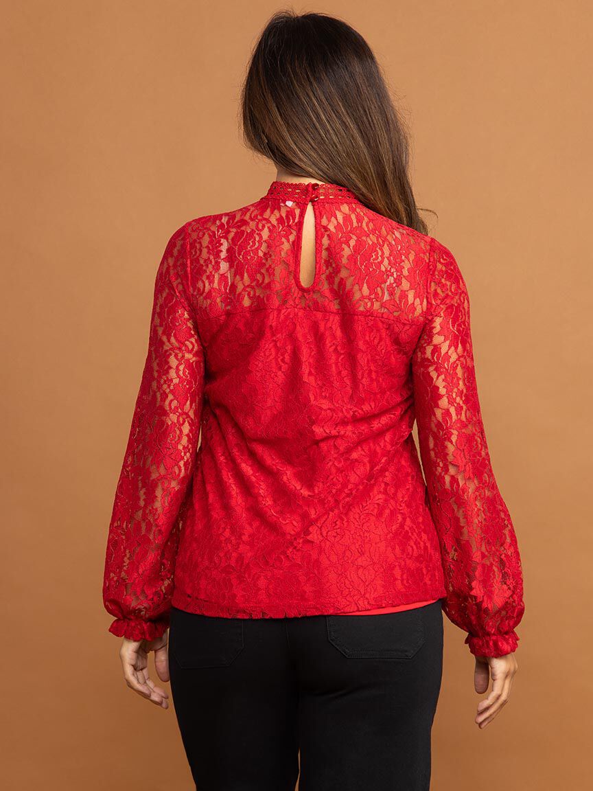 Floral Laced Long Sleeve Blouse