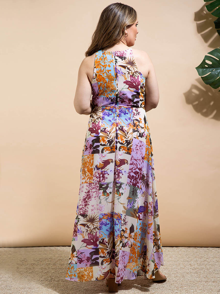 Lined Maxi Dress w/ Keyhole Neck Image 3