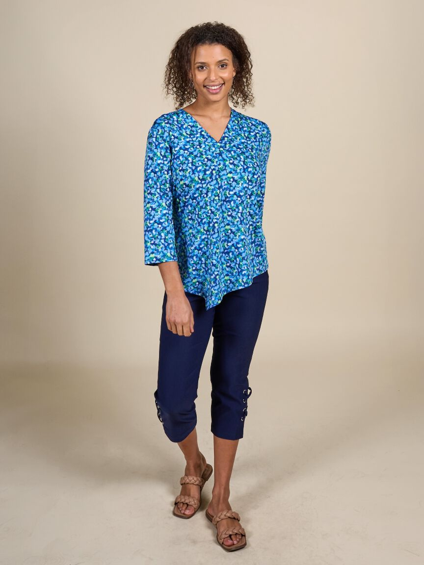 Pull On Capri with Lace Up Detail  Image 1