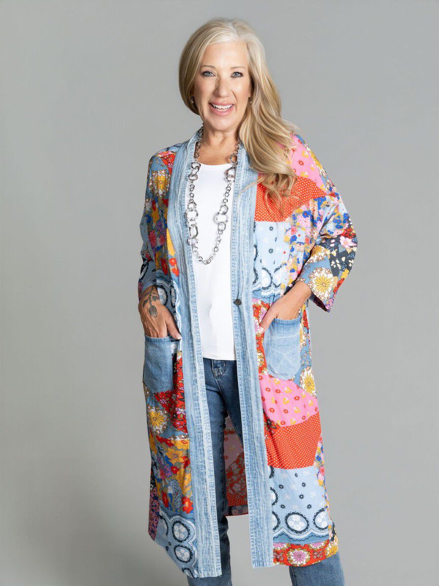 Long Patchwork Cardigan