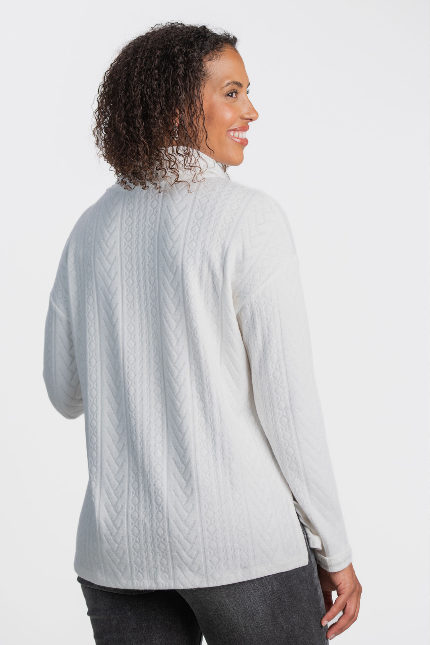 Long Sleeve Cowl Neck Pullover  Image 2