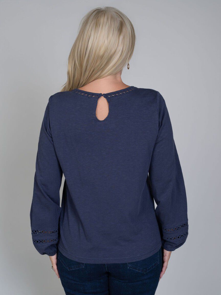 Tape Detail Crew Neck Top