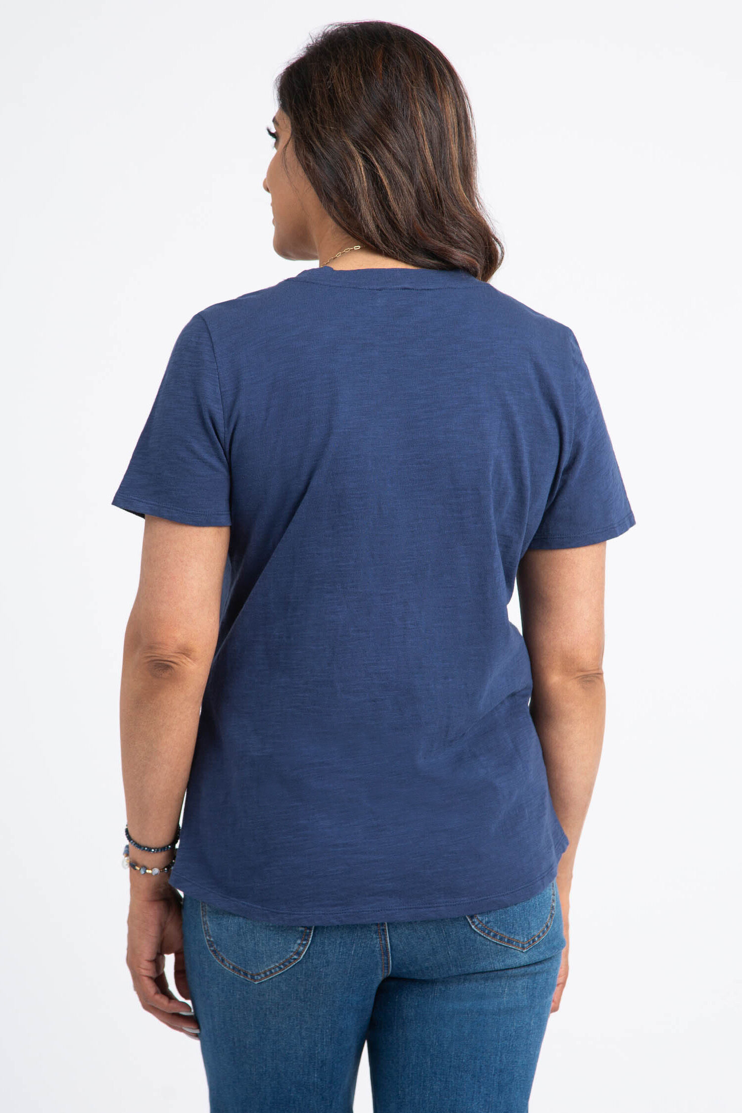 Cotton Scoop Neck Top w/ Shirring Image 4