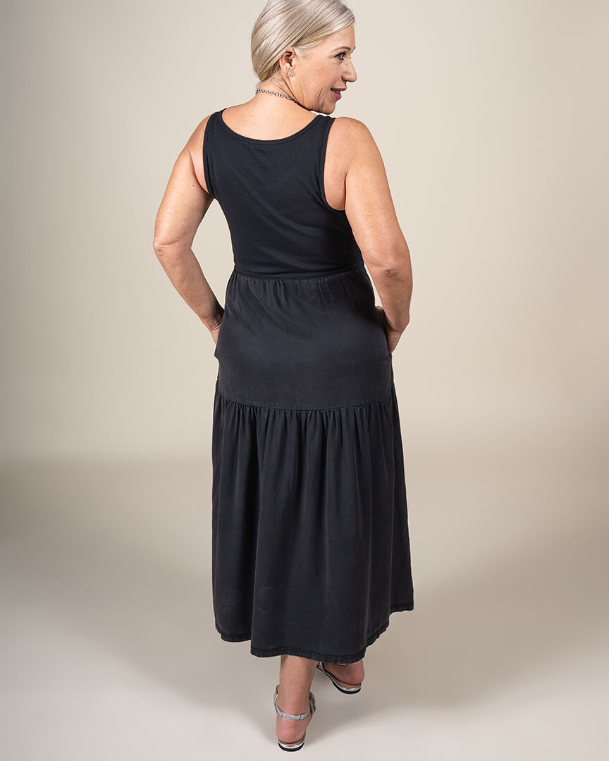 Mixed Media Sleeveless Maxi Dress Image 2