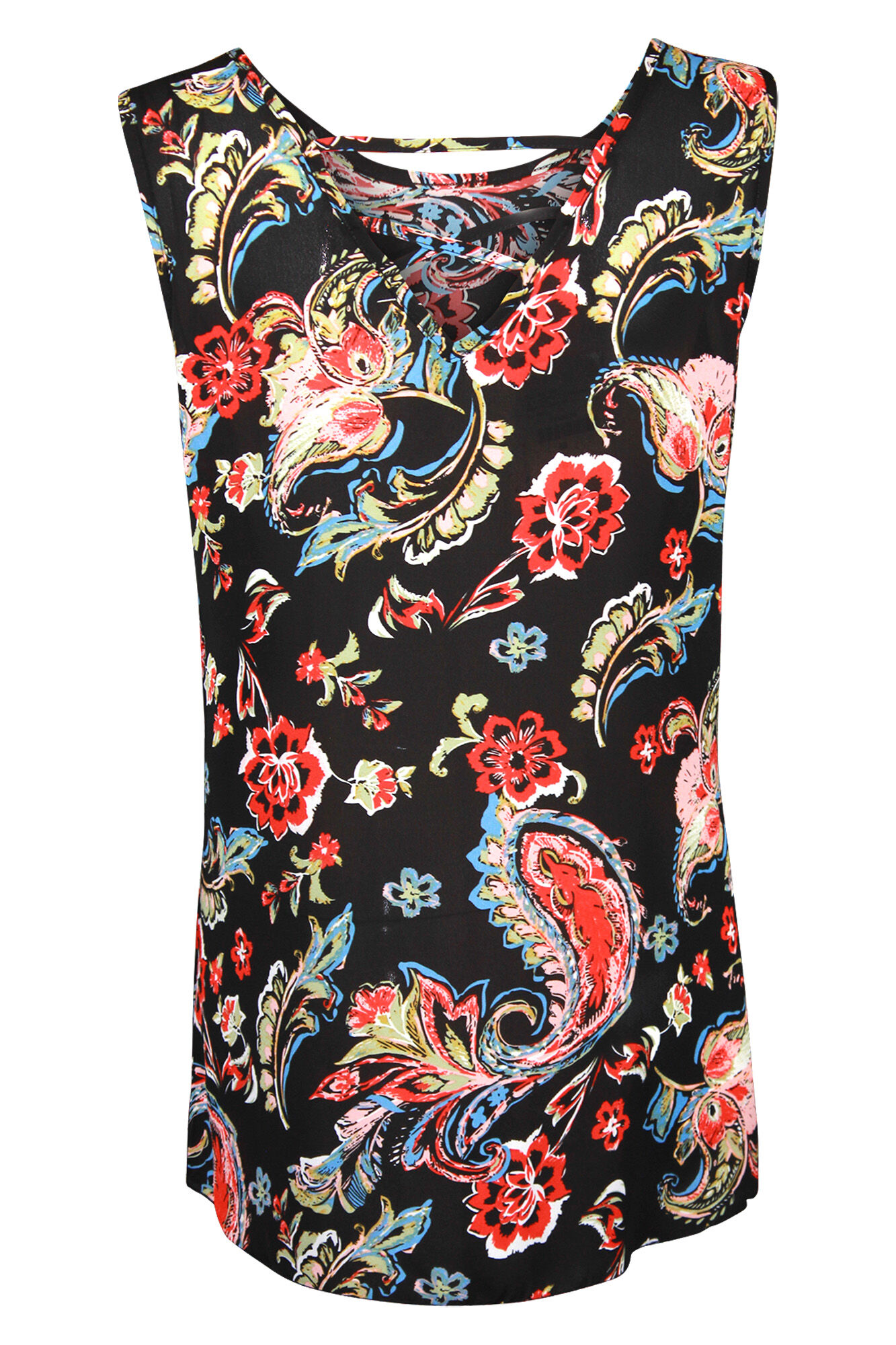 Sleeveless Criss Cross Back Top Image 2