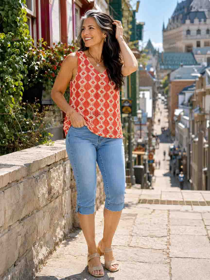 Audrey Mid-Rise Pull-On Slim Capri